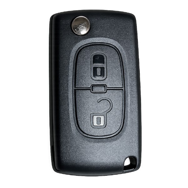 [4CT003] Coque de clé Citroën / 2 boutons - pile CR 1620 / sur coque / lame VA2