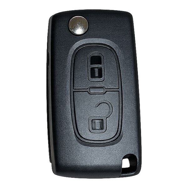 [4CT006] Coque de clé Citroën / 2 boutons - pile CR 1620 / sur coque / lame HU83