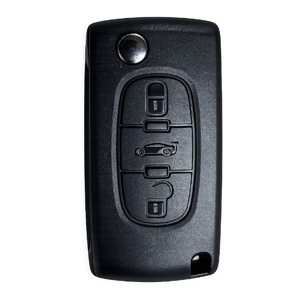 [4CT004] Coque de clé Citroën / 3 boutons - pile CR 1620 / sur coque / lame HU83