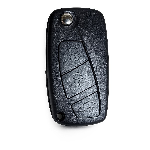 [4FT050] Coque de clé Fiat / 3 boutons - pile CR 2032 / sur circuit / lame SIP22