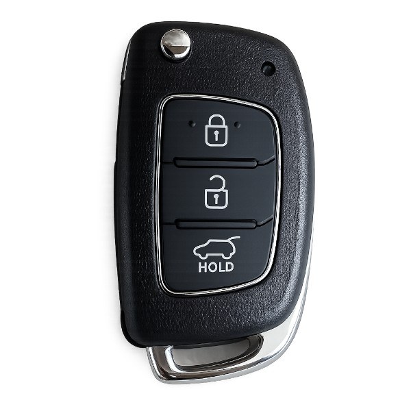 [4HY007] Coque de clé Hyundai / 3 boutons - pile CR 2032 / sur coque / lame TOY40