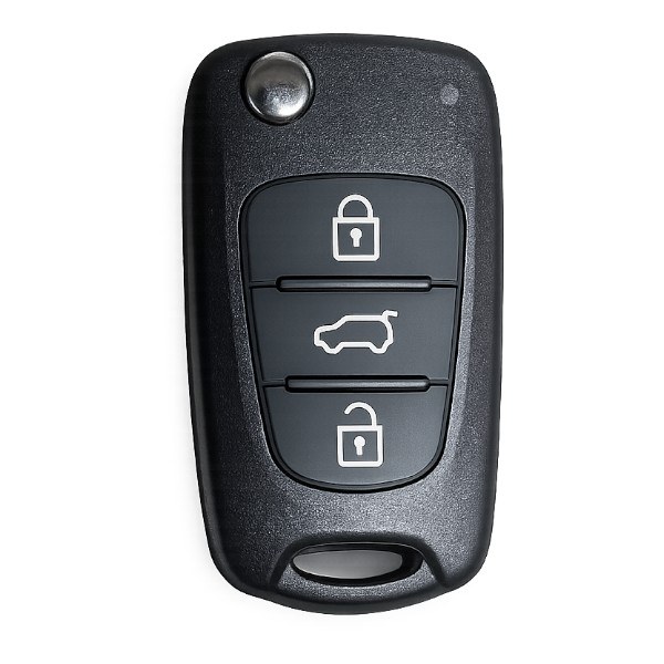 [4KI006] Coque de clé Kia Hyundai / 3 boutons - pile CR 2032 / sur coque / lame TOY49
