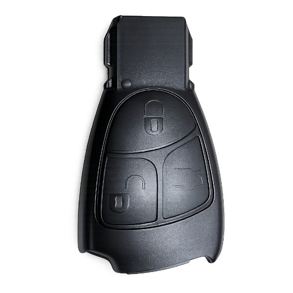[4MC001] Coque de clé Mercedes-Benz / 3 boutons - pile CR 2025 / sur tiroir / sans lame
