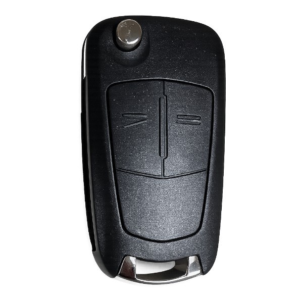 [4OP001] Coque de clé Opel / 2 boutons - pile CR 2032 / sur coque / lame HU100