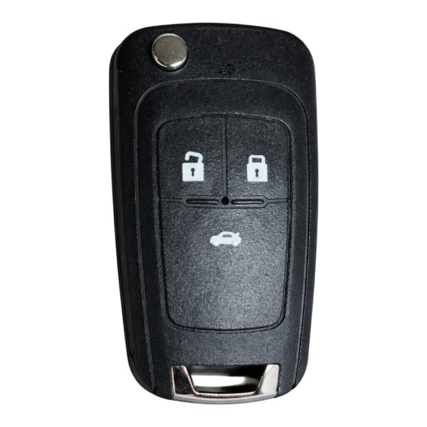 [4OP003] Coque de clé Opel / 3 boutons - pile CR 2032 / sur coque / lame HU100