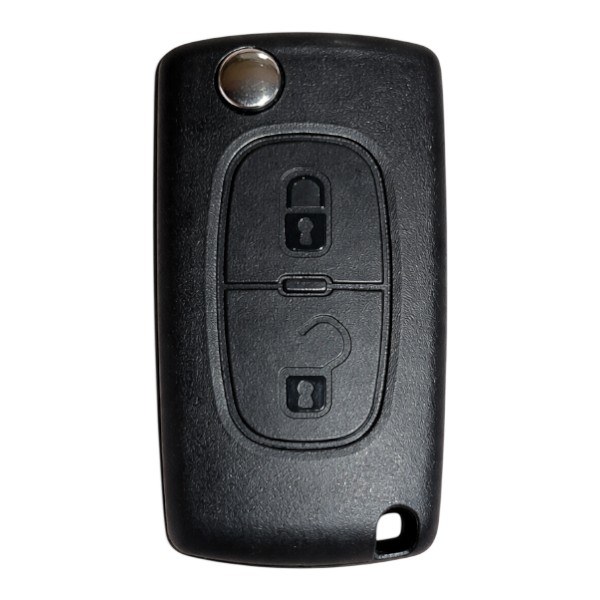 [4PG014] Coque de clé Peugeot / 2 boutons - pile CR 1620 / sur circuit / lame HU83