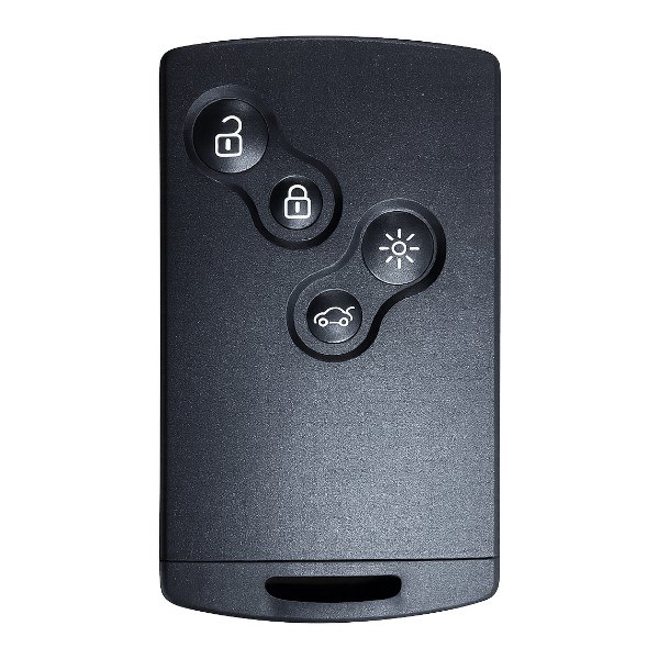 [4RN004] Coque de clé Renault / 4 boutons - pile CR 2032 / sur compartiment / lame VA2