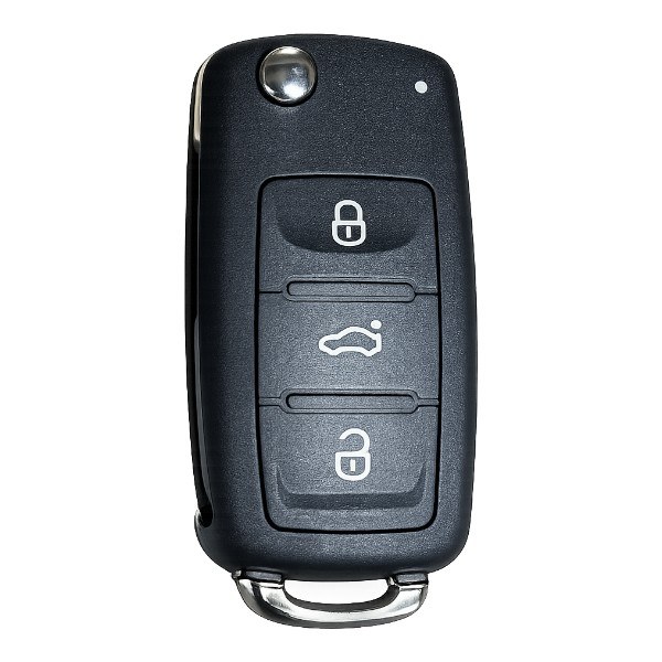 [4VW013] Coque de clé VW / 3 boutons - pile CR 2032 / sur circuit / lame HU66