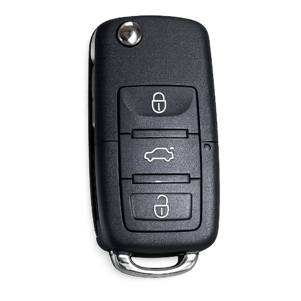 [4VW032] Coque de clé VW / 3 boutons - pile CR 2032 / sur coque / lame HU66