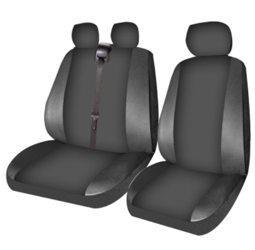 [564] Housse standard utilitaire CS3 gris - 1 siège chauffeur + siège biplace + appuie-têtes