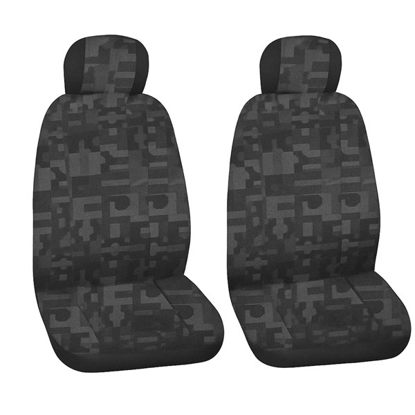 [563] Housse standard utilitaire Flash gris/bleu - 2 sièges avant + appuie-têtes