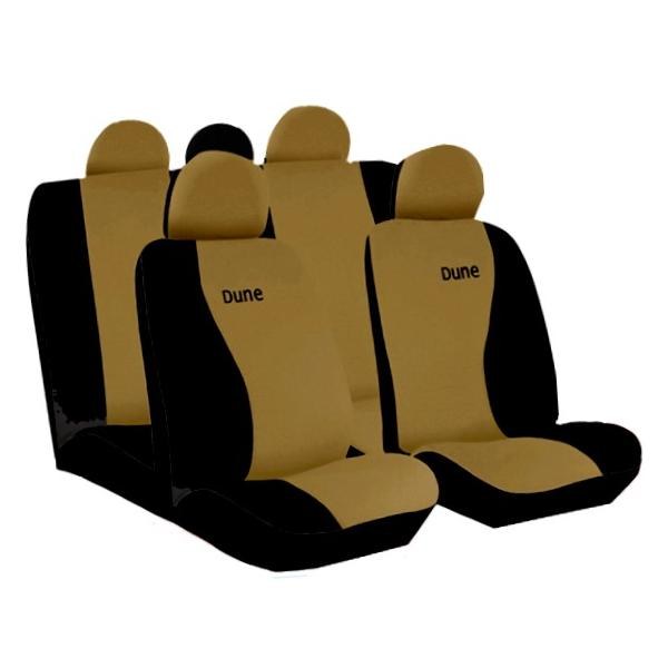 [587] Housse standard véhicule léger dune beige - 2 sièges avant + 1 arrière fractionnable + appuie-têtes
