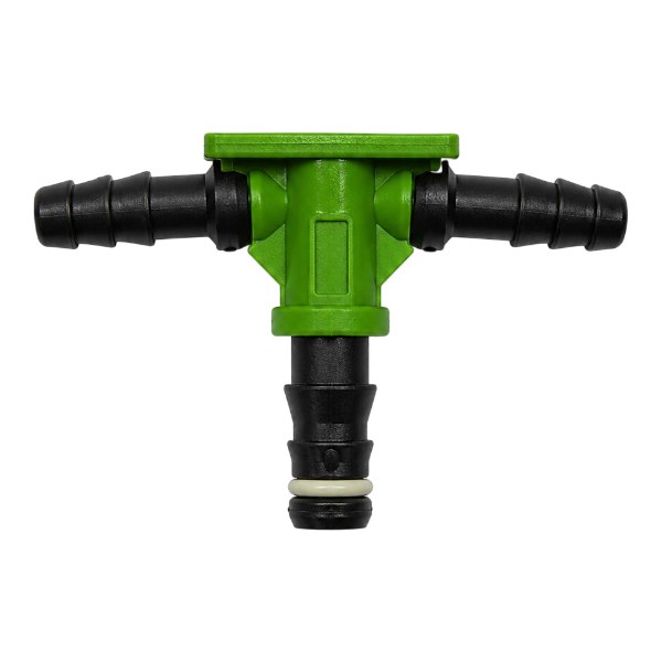[10388] Raccord de retour plastique 2 voies (T) - Vert et noir