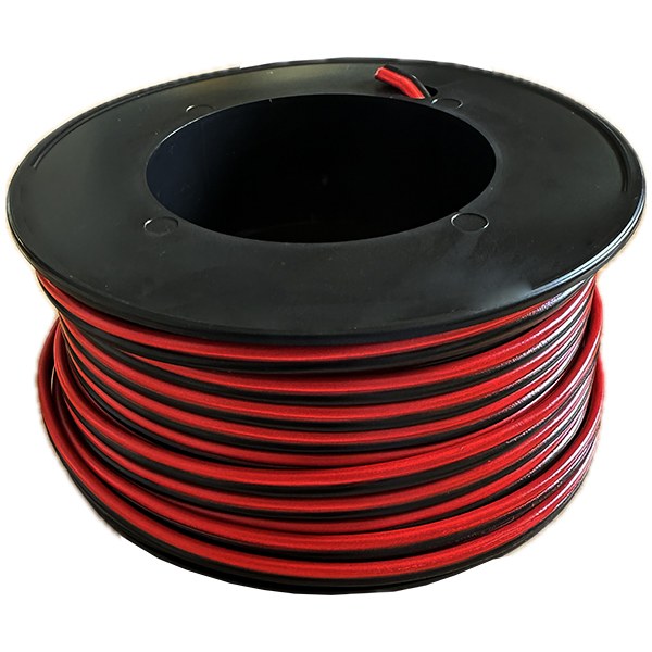 [501025] Câble électrique 2 x 1 mm² rouge / noir - Bobine de 25 M