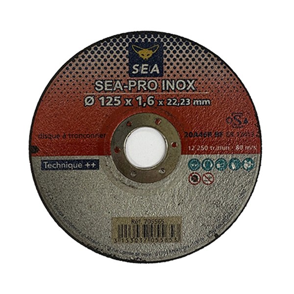[1652] Disque à tronçonner diam 125 x 22 x 1.6 - plat