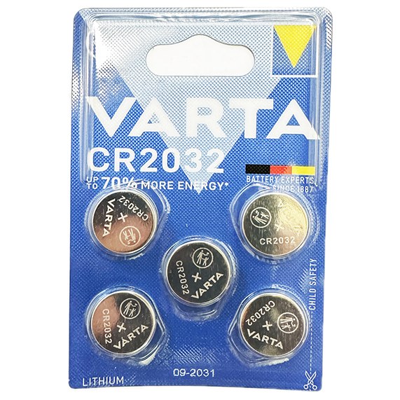 [CR2032-5] Pile bouton 3V lithium Varta (blister de 5)