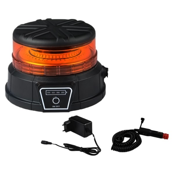 [GL04000] Gyrophare LED magnétique + ventouse - sans fil - rechargeable sur allume-cigare et secteur (prises fournies) - homologué ECE R65 ECE R10, EMC, IP56