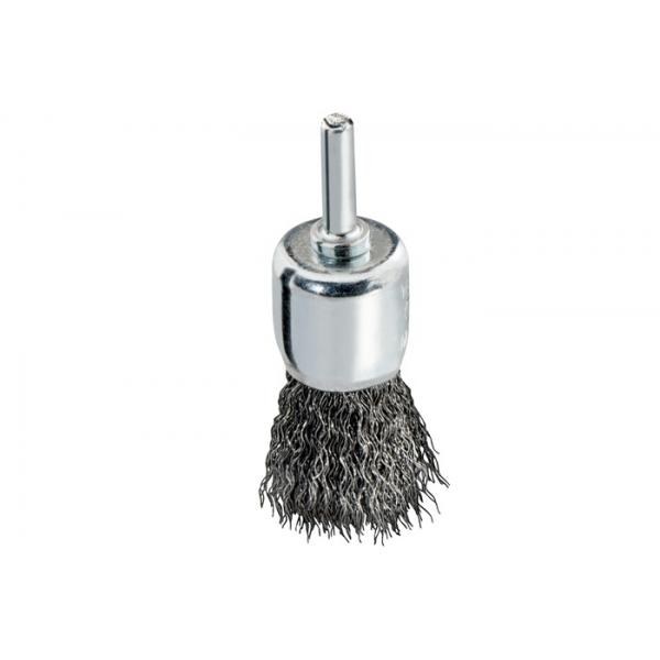 [224BL] Brosse embout diam. 28 mm fil acier sur axe de 6 mm