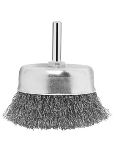 [228BL] Brosse soucoupe diam. 50 mm fil acier sur axe de 6 mm