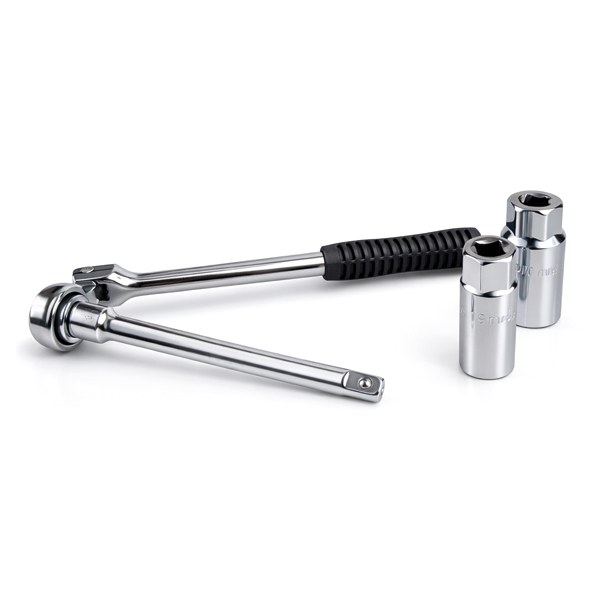 [878BL] Clé à bougie à cliquet 2 douilles 16 mm et 21 mm