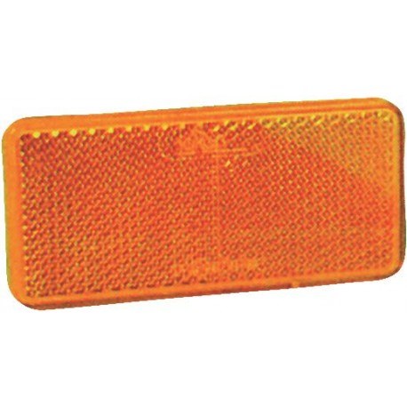 [492.30] Catadioptre rectangle orange 58 mm x 40 mm adhésif