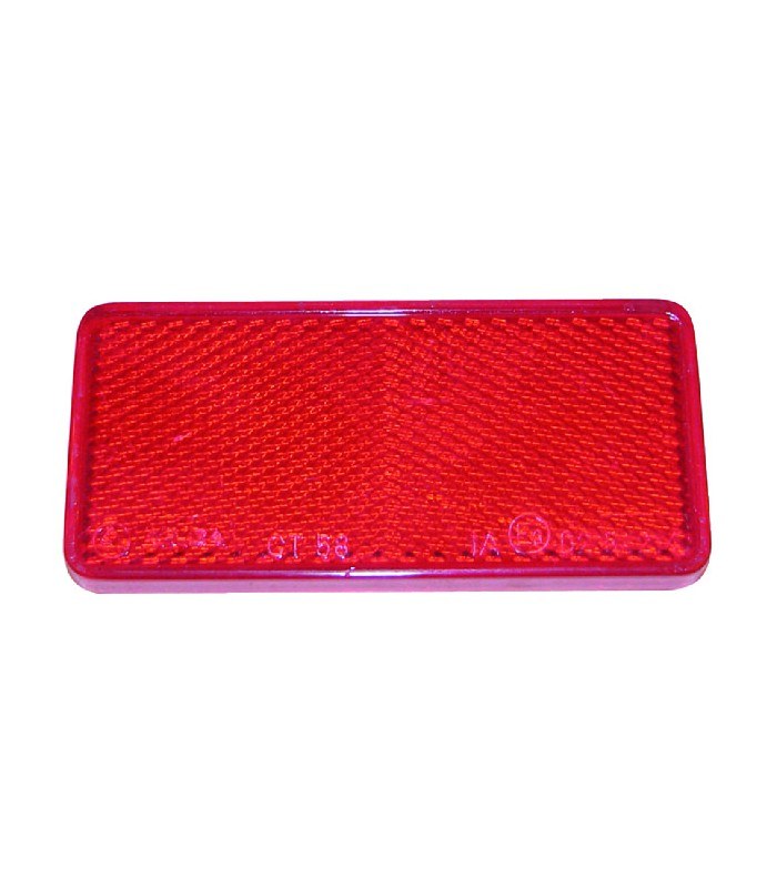 [493.20] Catadioptre rectangle rouge 101 mm x 44 mm adhésif