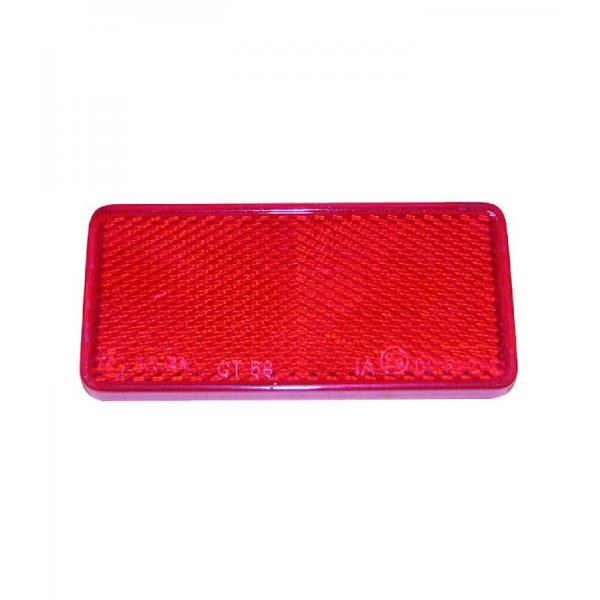 [492.20] Catadioptre rectangle rouge 58 mm x 40 mm adhésif