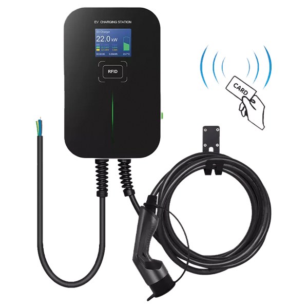 [2153RFID] Borne murale VE avec câble 6 mètres 32A, 22kw triphasé T2